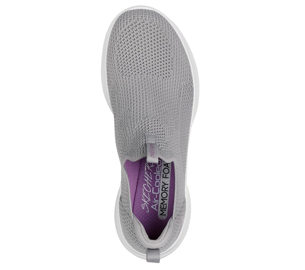 Women Skechers Ultra Flex 3.0 - All Momentum Slip On Shoes Grey  USA |  1739-HDERI
