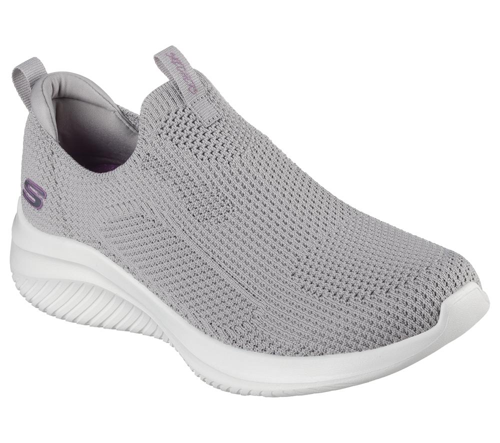 Women Skechers Ultra Flex 3.0 - All Momentum Slip On Shoes Grey  USA |  1739-HDERI