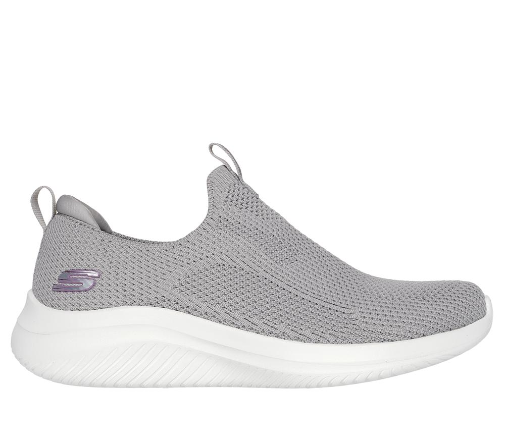 Women Skechers Ultra Flex 3.0 - All Momentum Slip On Shoes Grey  USA |  1739-HDERI