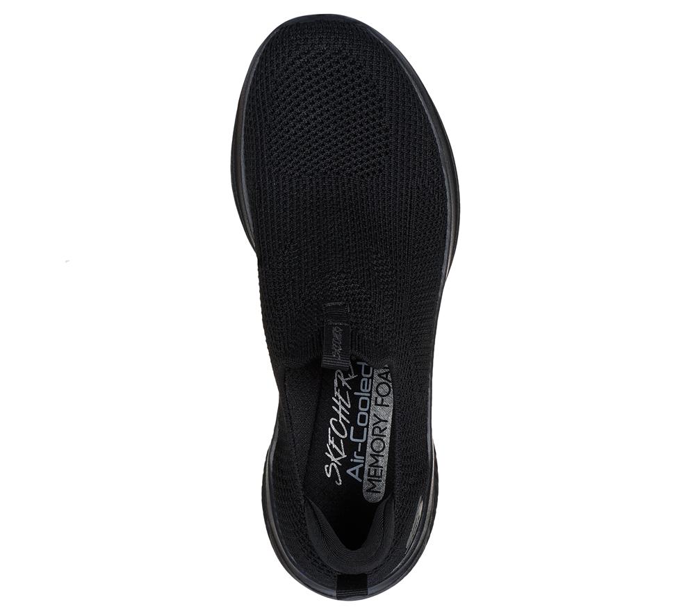Women Skechers Ultra Flex 3.0 - All Momentum Slip On Shoes Black  USA |  0521-HDZVL