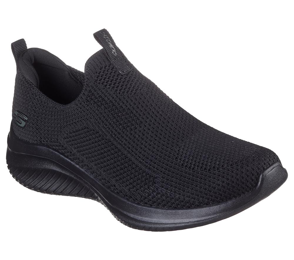 Women Skechers Ultra Flex 3.0 - All Momentum Slip On Shoes Black  USA |  0521-HDZVL