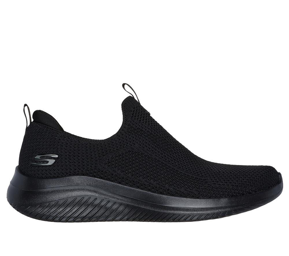 Women Skechers Ultra Flex 3.0 - All Momentum Slip On Shoes Black  USA |  0521-HDZVL