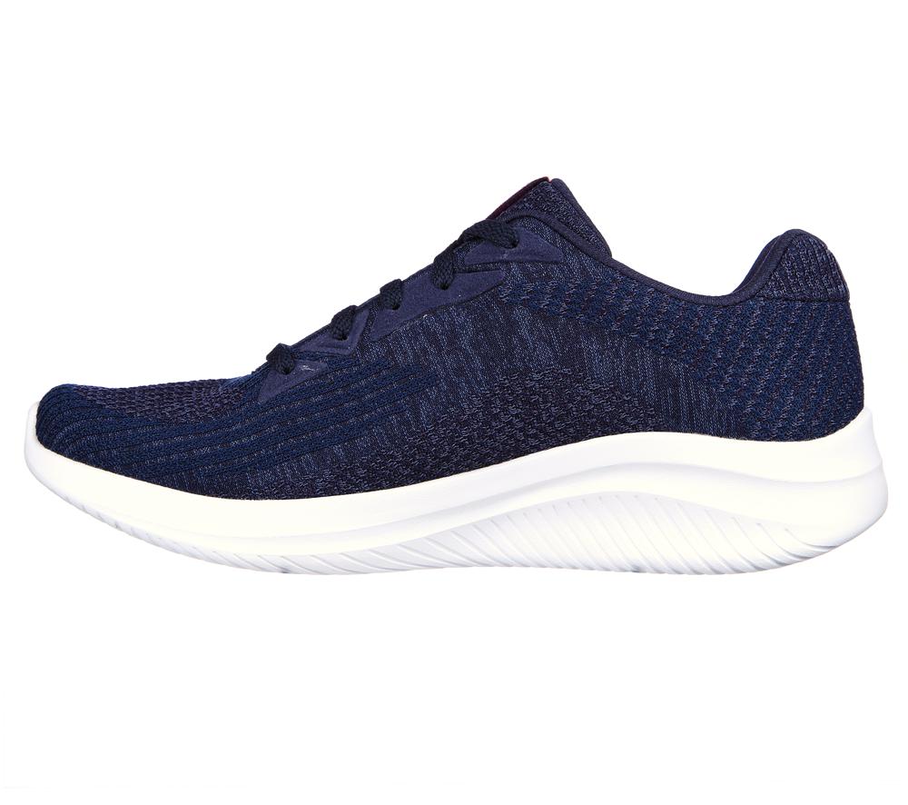 Women Skechers Ultra Flex 3.0 - Best Time Lace Up Shoes Navy  USA |  6032-KBRNJ
