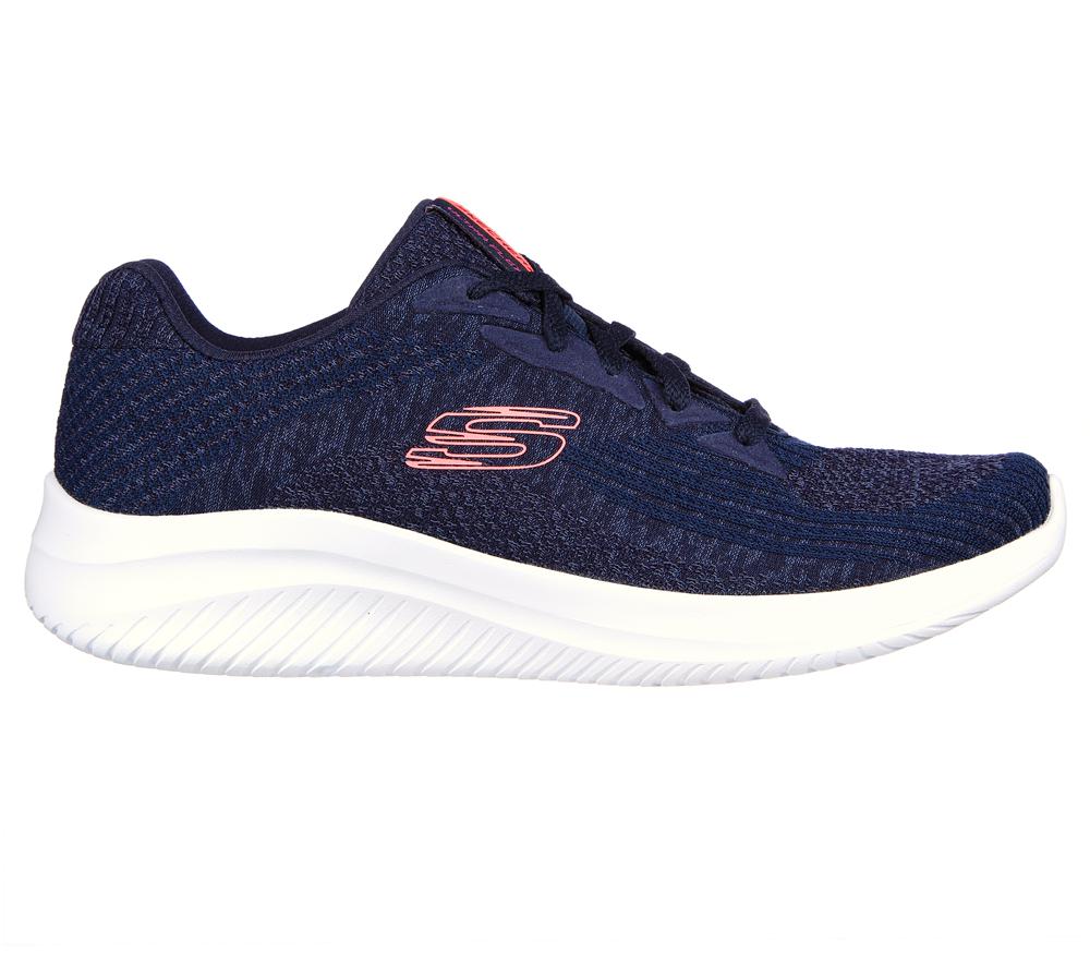 Women Skechers Ultra Flex 3.0 - Best Time Lace Up Shoes Navy  USA |  6032-KBRNJ