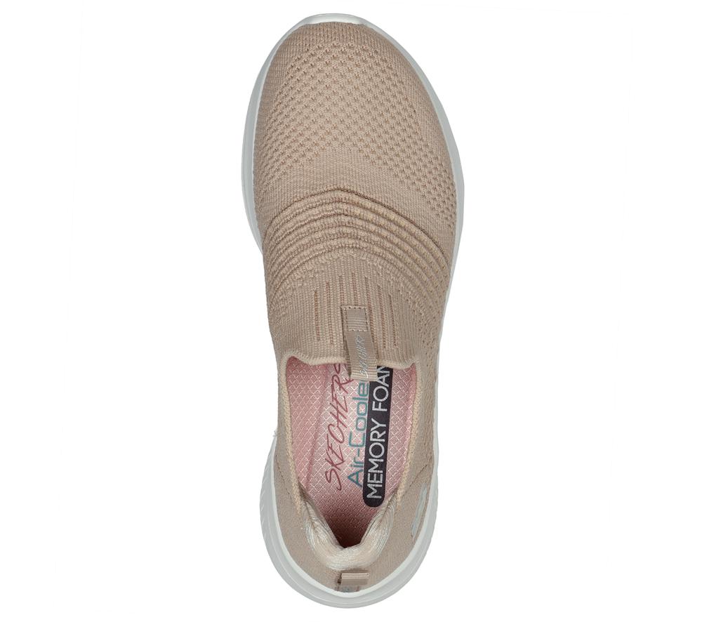 Women Skechers Ultra Flex 3.0 - Classy Charm Slip On Shoes Taupe Brown  USA |  9183-SJKXT