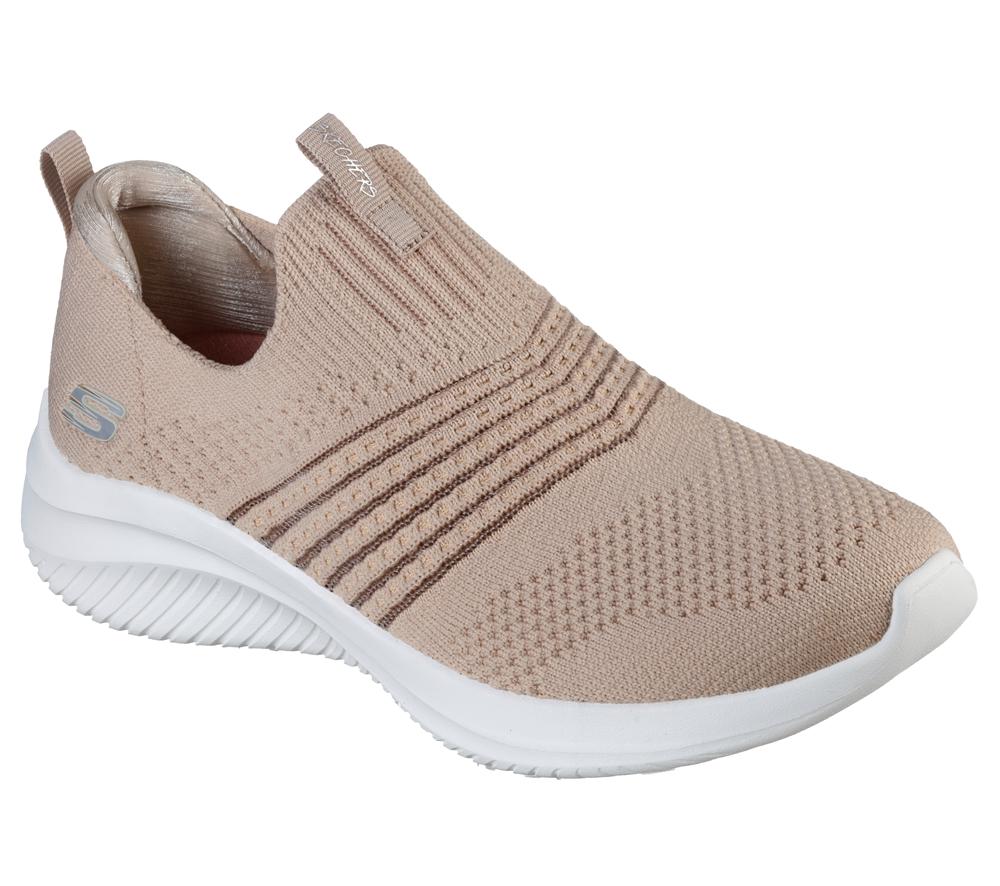 Women Skechers Ultra Flex 3.0 - Classy Charm Slip On Shoes Taupe Brown  USA |  9183-SJKXT