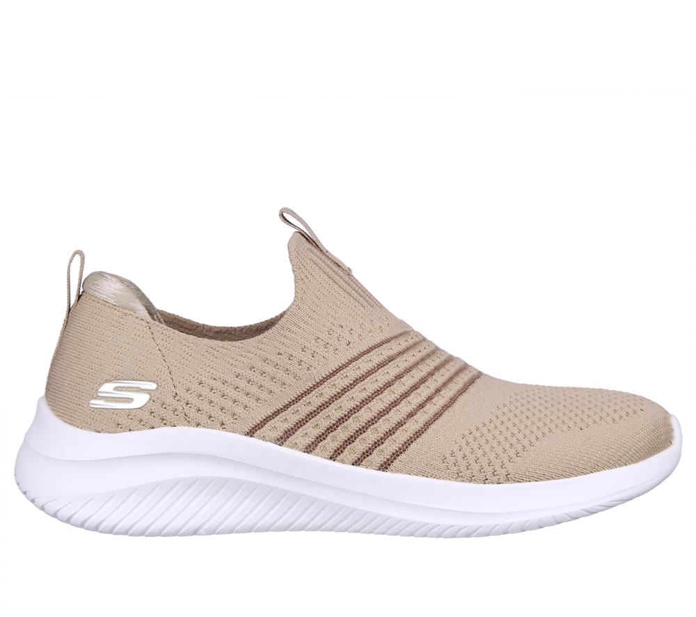 Women Skechers Ultra Flex 3.0 - Classy Charm Slip On Shoes Taupe Brown  USA |  9183-SJKXT
