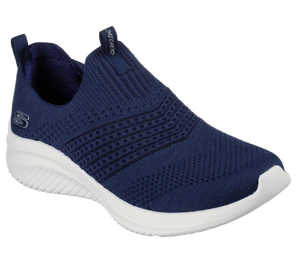 Women Skechers Ultra Flex 3.0 - Classy Charm Slip On Shoes Navy  USA |  6759-MZGBI