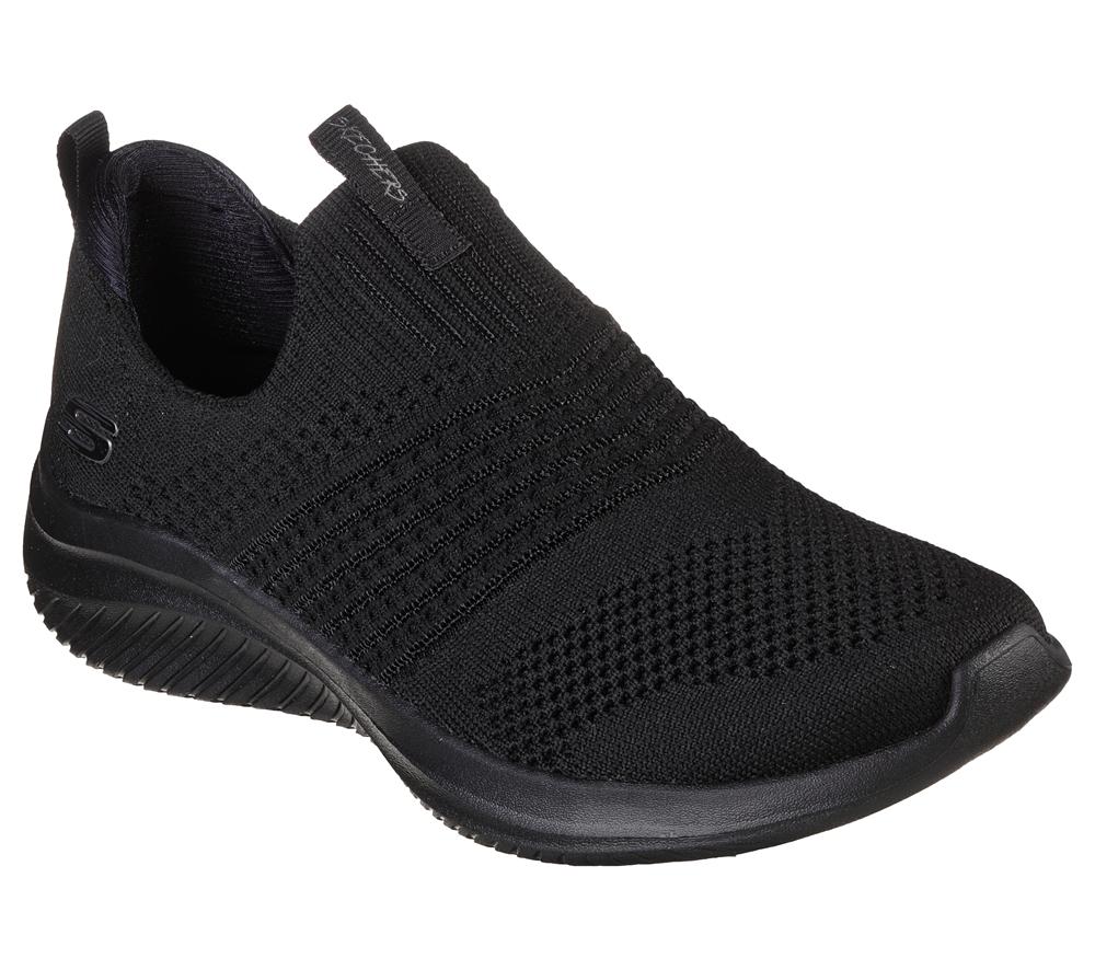 Women Skechers Ultra Flex 3.0 - Classy Charm Slip On Shoes Black  USA |  6501-UKMCA