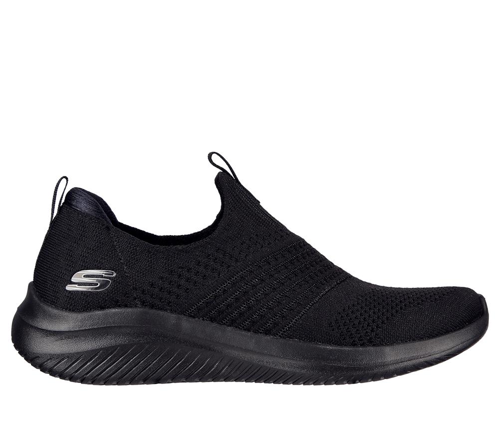 Women Skechers Ultra Flex 3.0 - Classy Charm Slip On Shoes Black  USA |  6501-UKMCA