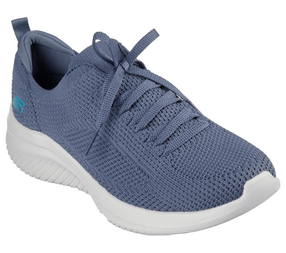Women Skechers Ultra Flex 3.0 - Daily Choice Slip On Shoes Slate Light Navy Blue  USA |  2560-UIKVT