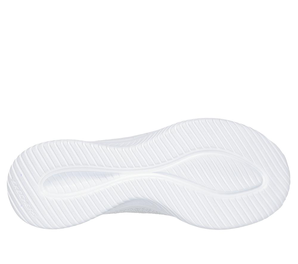 Women Skechers Ultra Flex 3.0 - Elegant Night Sneakers White / Silver  USA |  8450-ACMGQ