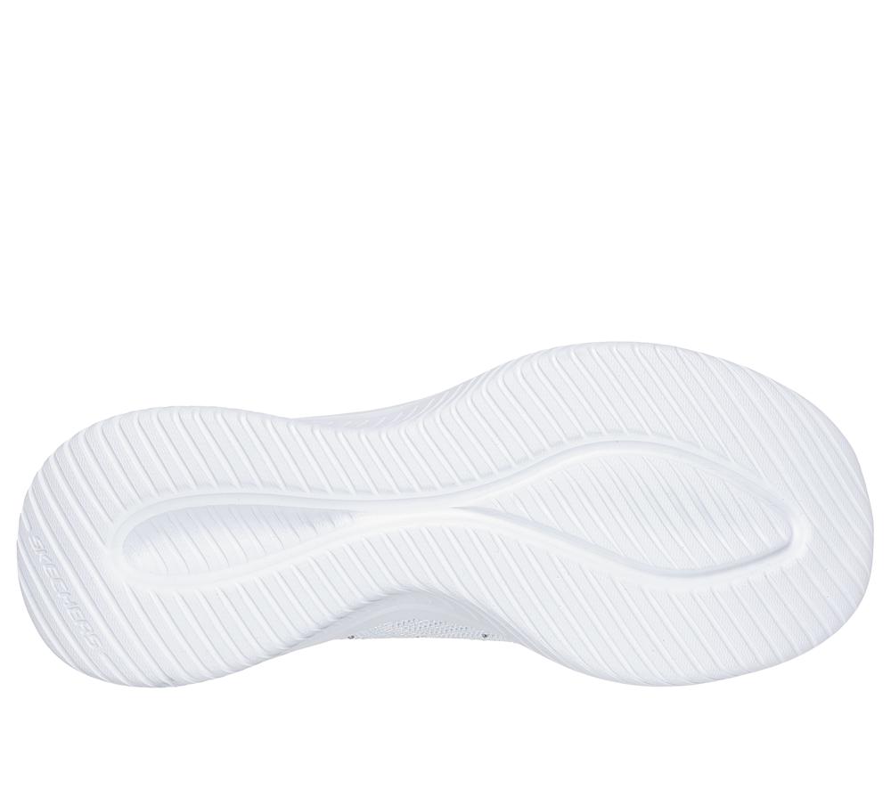 Women Skechers Ultra Flex 3.0 - Glam Night Sneakers White / Silver  USA |  6780-WVTKI