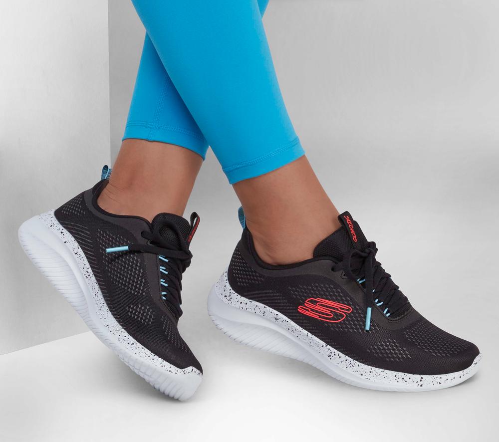 Women Skechers Ultra Flex 3.0 - New Horizons Lace Up Shoes Blue / Light Blue  USA |  4072-HDKZM