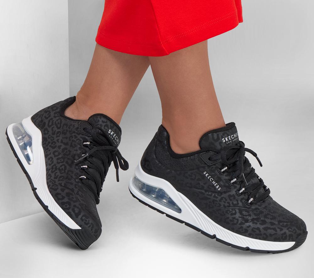 Women Skechers Uno 2 Wedges Black  USA |  9021-BZICE