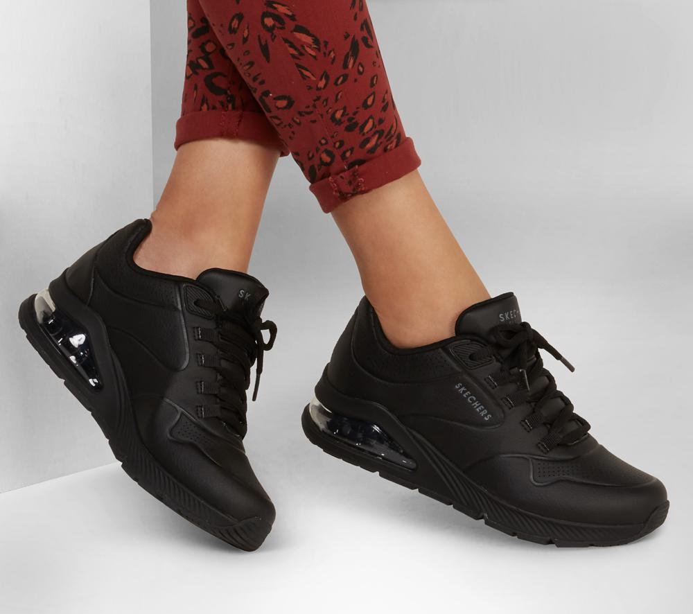 Women Skechers Uno 2 - Air Around You Wedges Black  USA |  4023-VJCEP