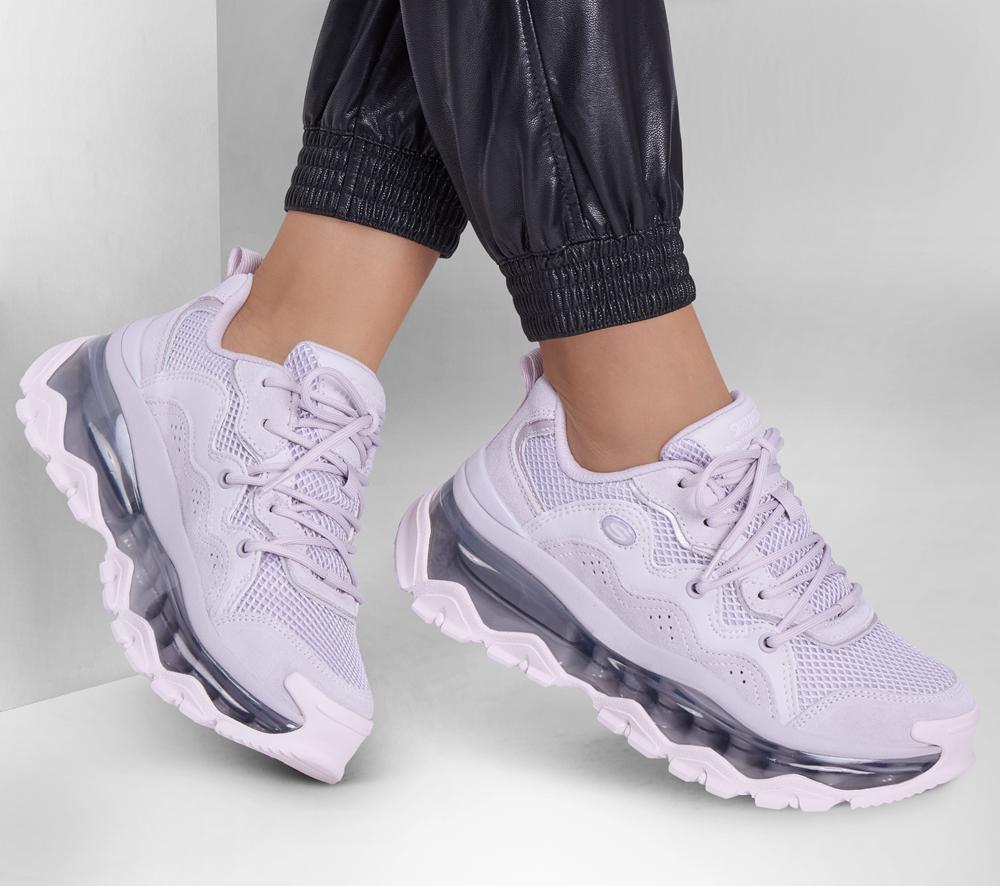 Women Skechers Uno Chaos Lace Up Shoes Lavender Purple  USA |  9634-IGNQO