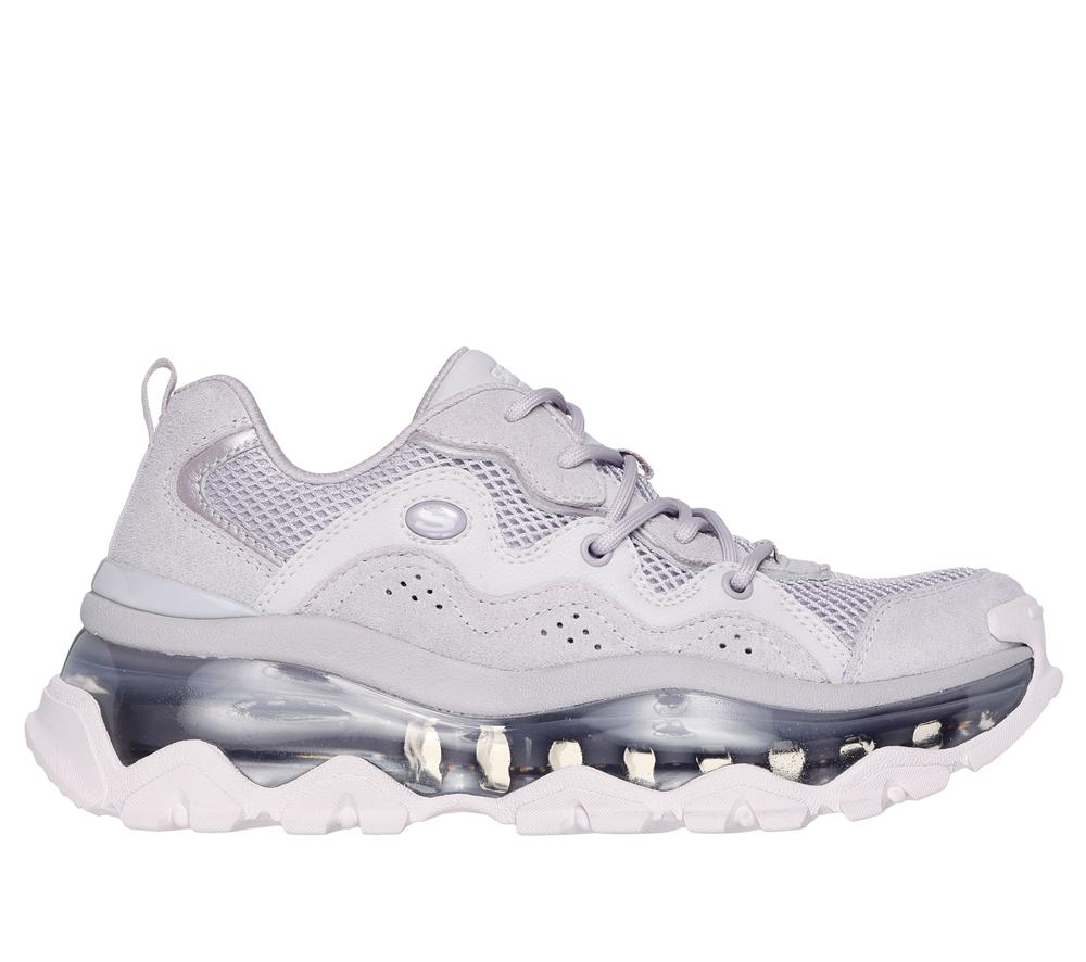 Women Skechers Uno Chaos Lace Up Shoes Lavender Purple  USA |  9634-IGNQO