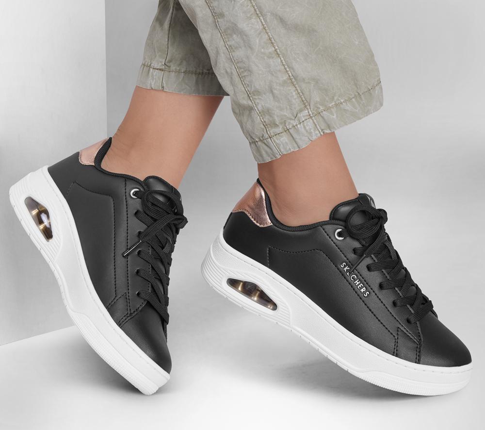 Women Skechers Uno Court - Courted Air Sneakers Black  USA |  2019-GIZJL