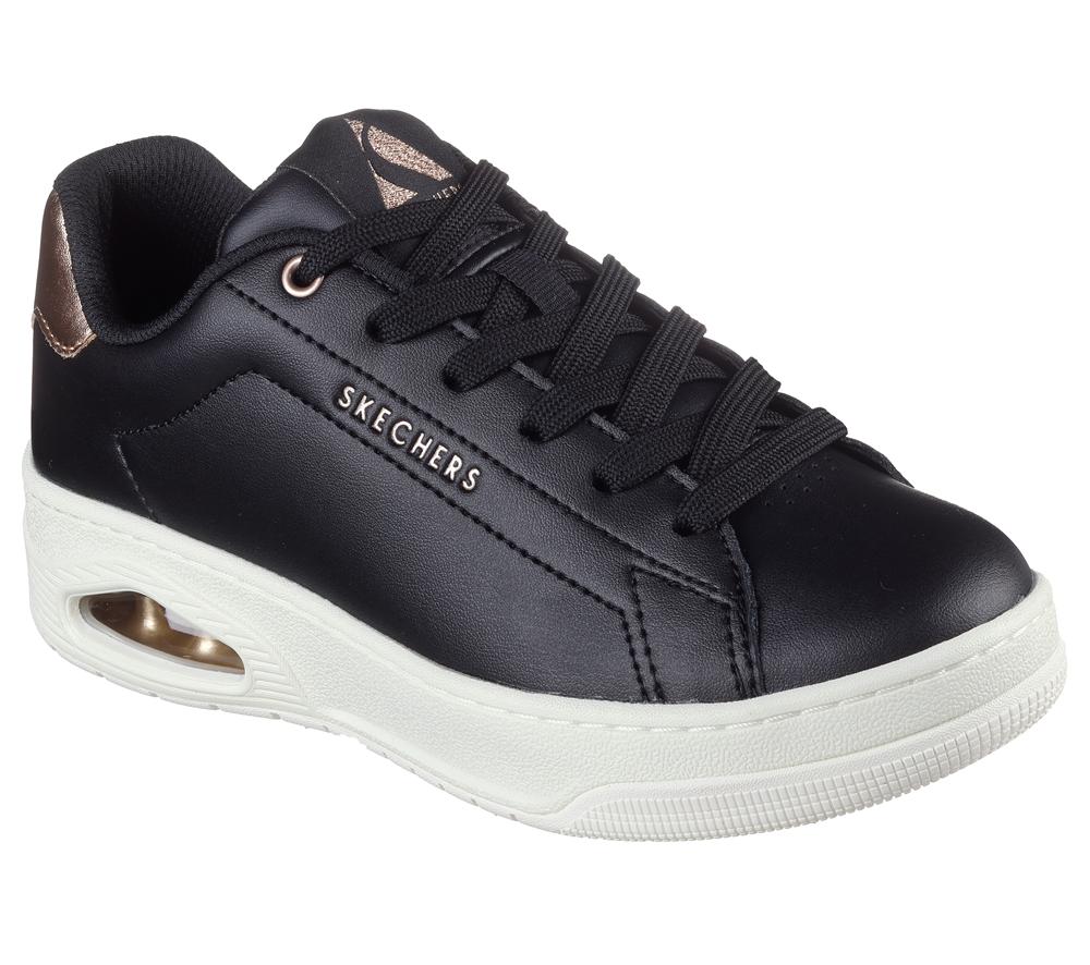Women Skechers Uno Court - Courted Air Sneakers Black  USA |  2019-GIZJL