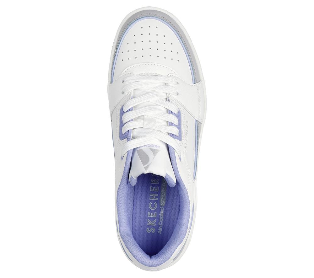 Women Skechers Uno Court - Courted Style Lace Up Shoes White / Lavender  USA |  2075-VTBYD