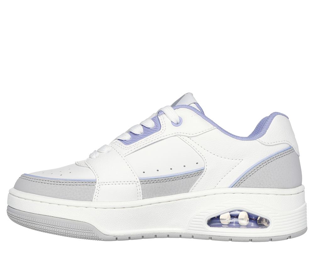 Women Skechers Uno Court - Courted Style Lace Up Shoes White / Lavender  USA |  2075-VTBYD