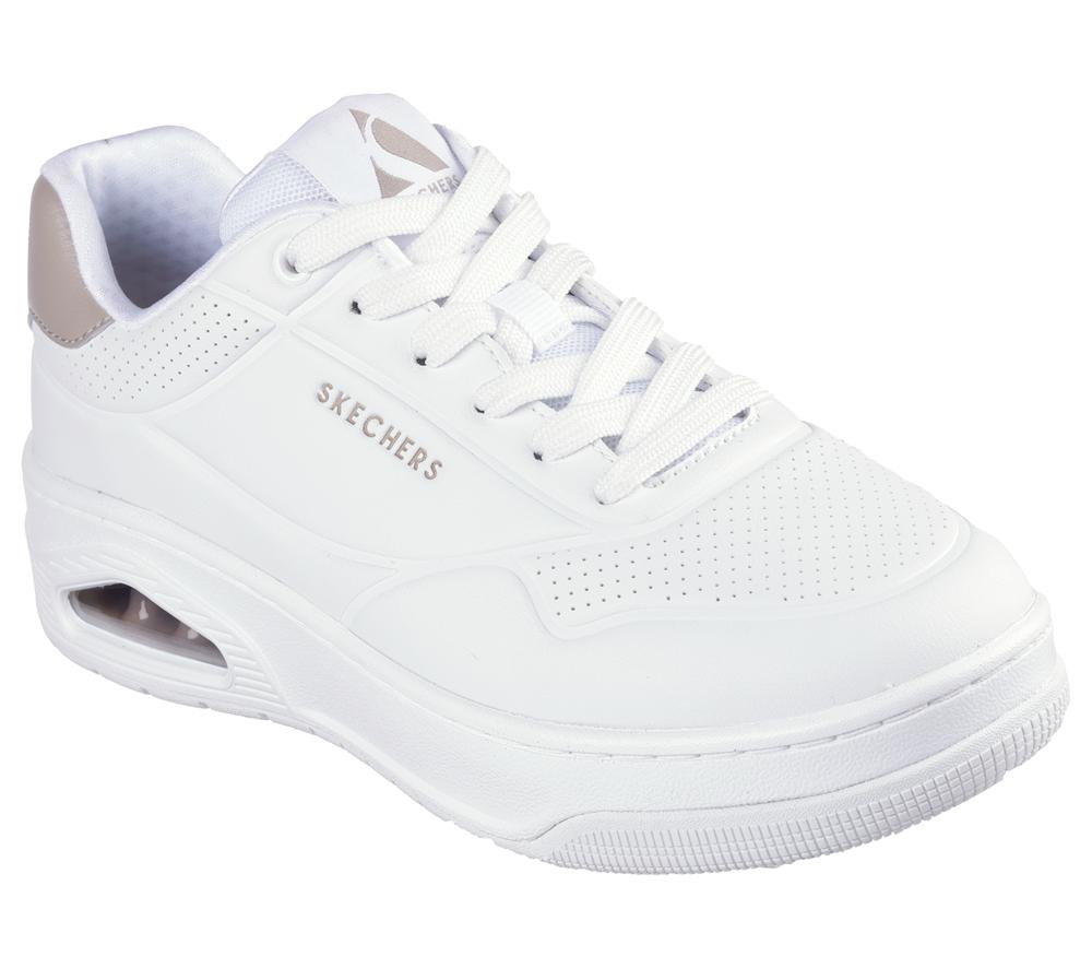 Women Skechers Uno Court - Fast Break Sneakers White  USA |  6534-WZLAY