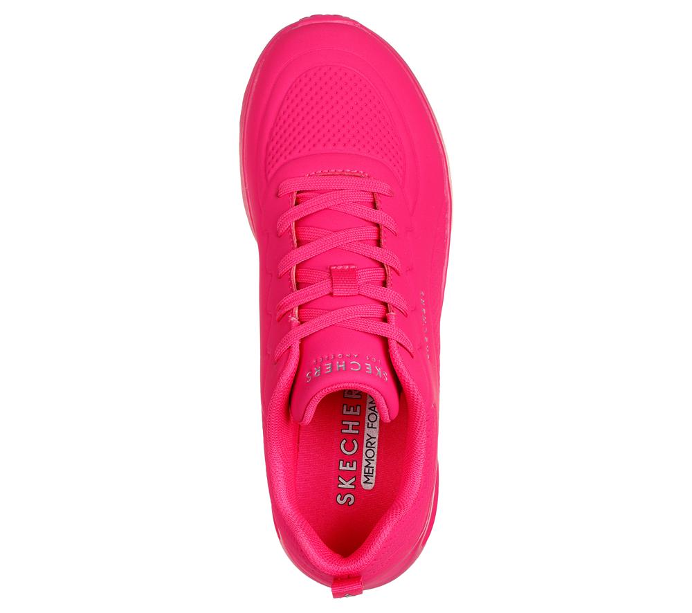 Women Skechers Uno Lite - Lighter One Lace Up Shoes Hot Pink  USA |  7564-MRIDQ