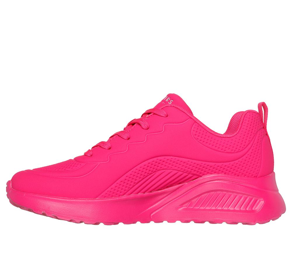 Women Skechers Uno Lite - Lighter One Lace Up Shoes Hot Pink  USA |  7564-MRIDQ