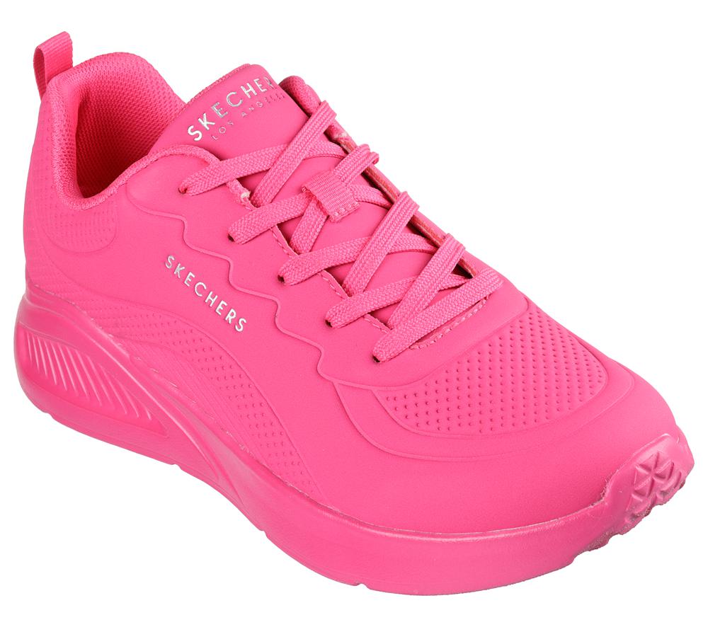 Women Skechers Uno Lite - Lighter One Lace Up Shoes Hot Pink  USA |  7564-MRIDQ