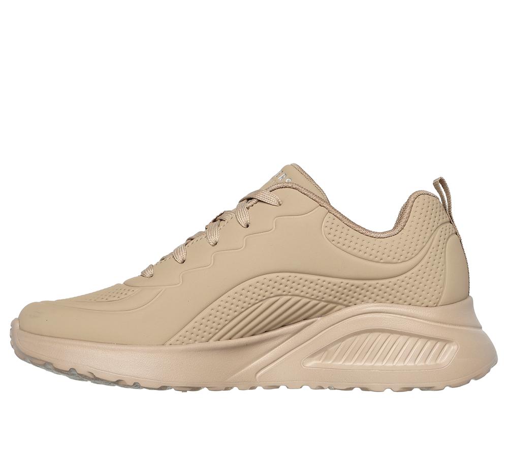 Women Skechers Uno Lite - Lighter One Lace Up Shoes Taupe Brown  USA |  9016-RCTYI