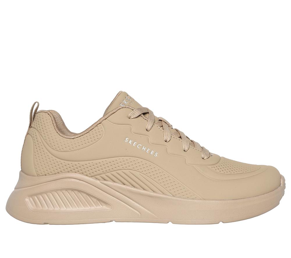 Women Skechers Uno Lite - Lighter One Lace Up Shoes Taupe Brown  USA |  9016-RCTYI