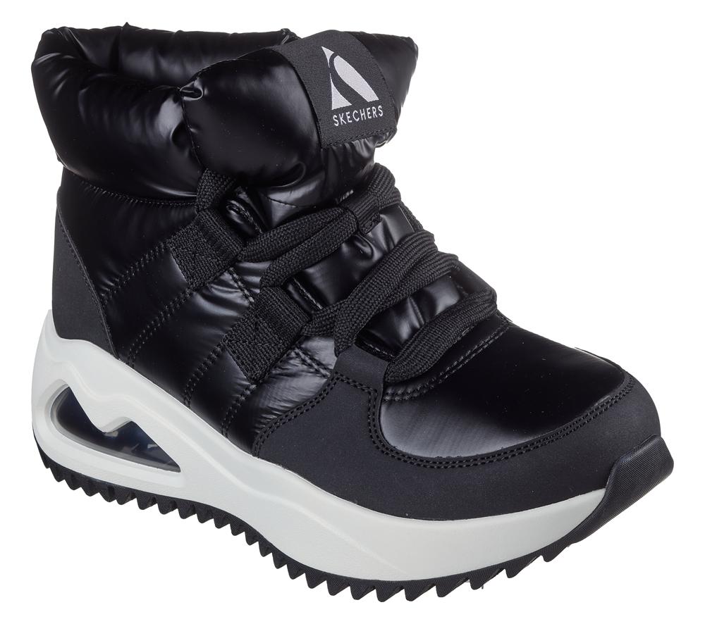 Women Skechers Uno Peaks - Moon Puffz Boots Black  USA |  9605-UAHWO