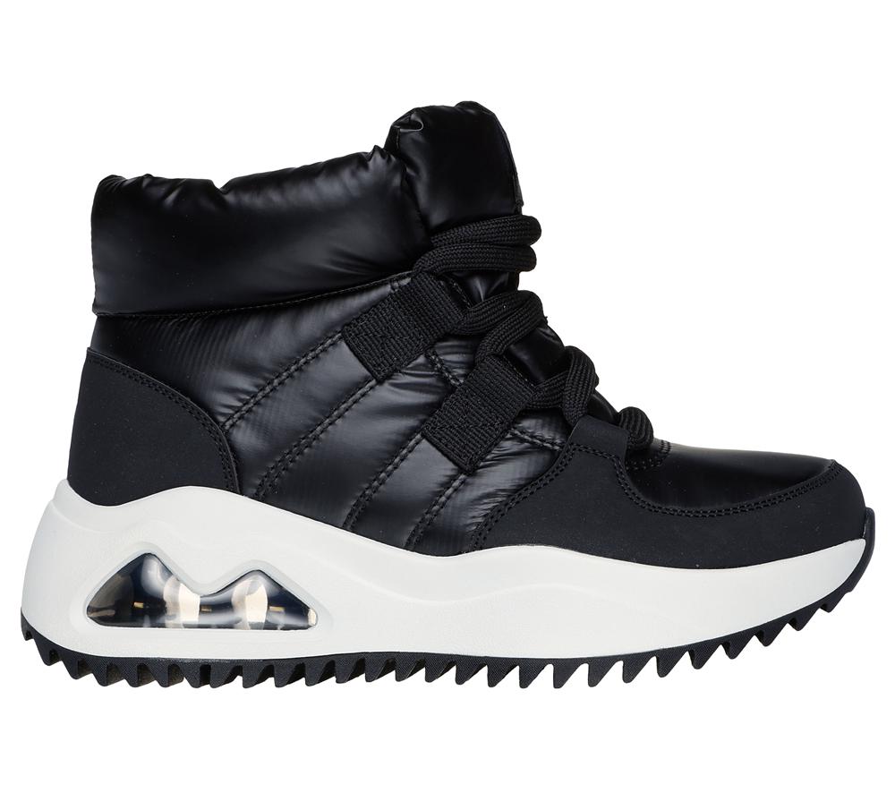 Women Skechers Uno Peaks - Moon Puffz Lace Up Shoes Black  USA |  4871-LTQHA