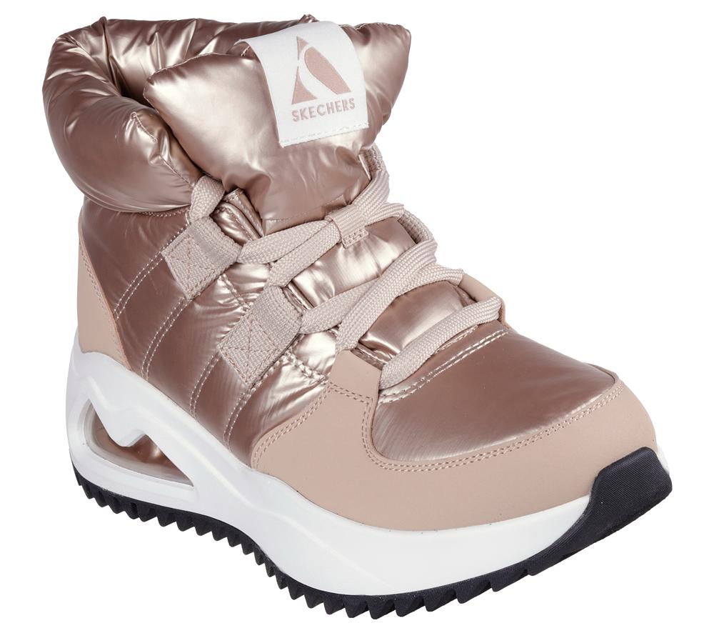 Women Skechers Uno Peaks - Moon Puffz Sneakers Champagne Silver  USA |  1269-KTGXN