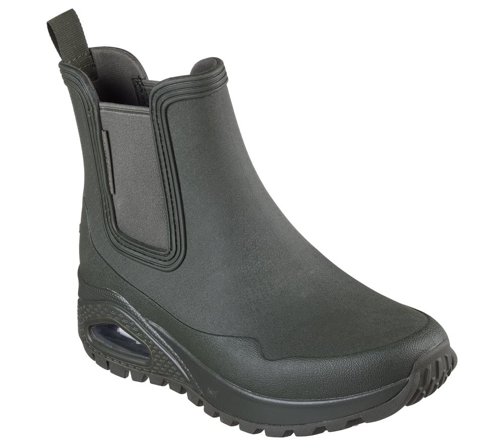 Women Skechers Uno Rugged - Dancing N The Rain Boots Olive  USA |  0241-ZFIKD