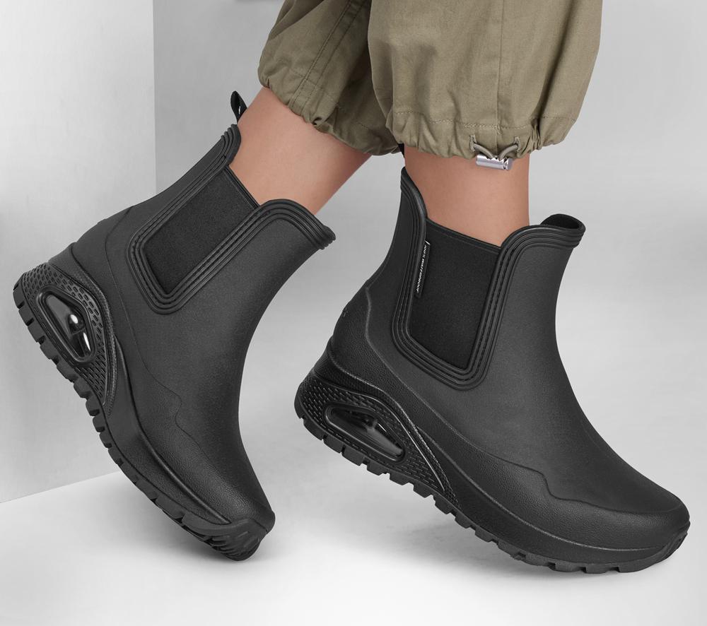 Women Skechers Uno Rugged - Dancing N The Rain Boots Black  USA |  7836-QHCYZ