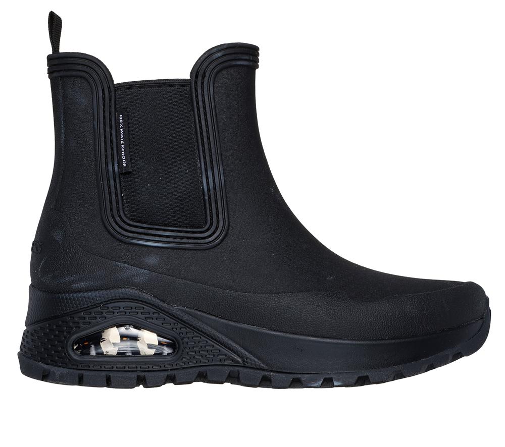 Women Skechers Uno Rugged - Dancing N The Rain Boots Black  USA |  7836-QHCYZ