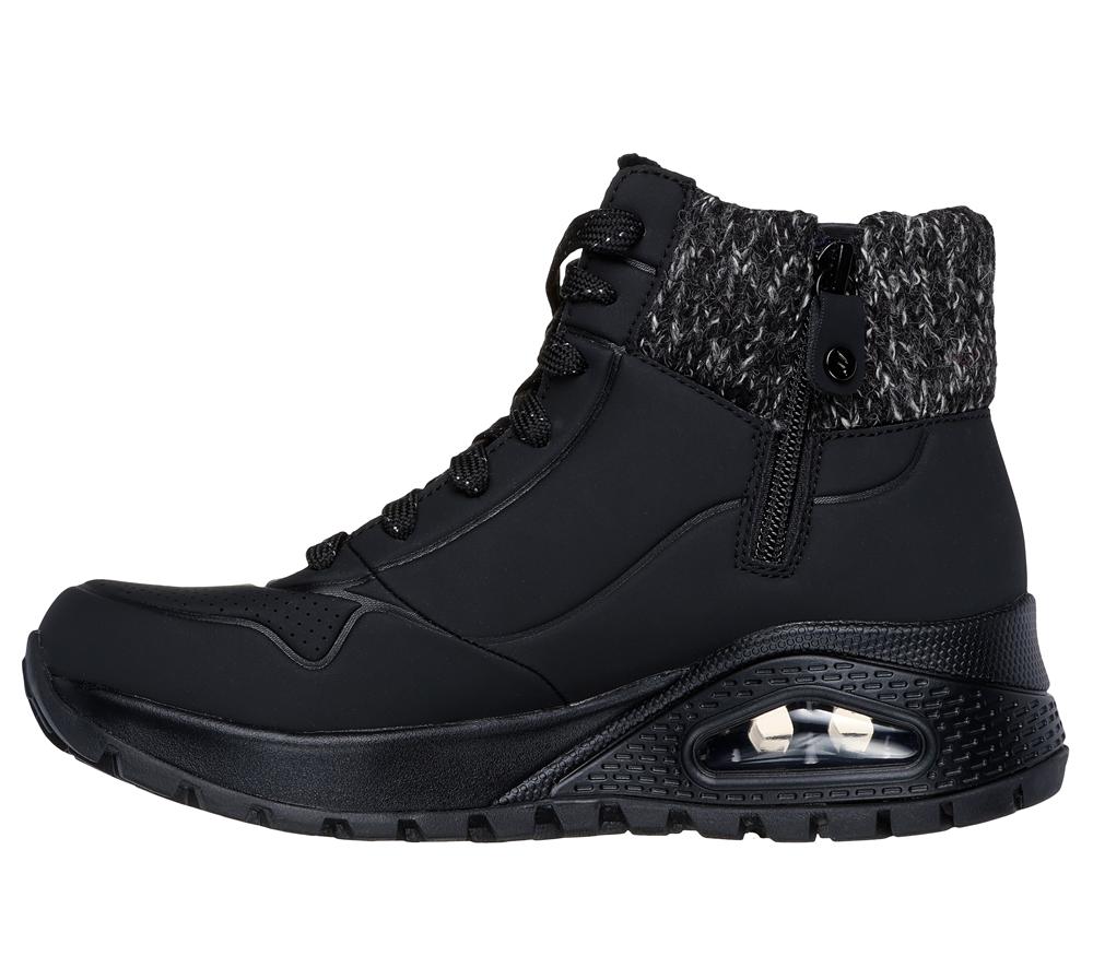 Women Skechers Uno Rugged - Darling Days Boots Black  USA |  9870-UVHJC