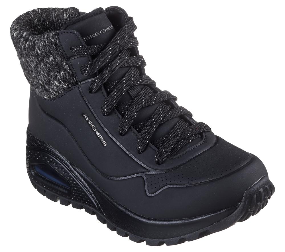 Women Skechers Uno Rugged - Darling Days Boots Black  USA |  9870-UVHJC