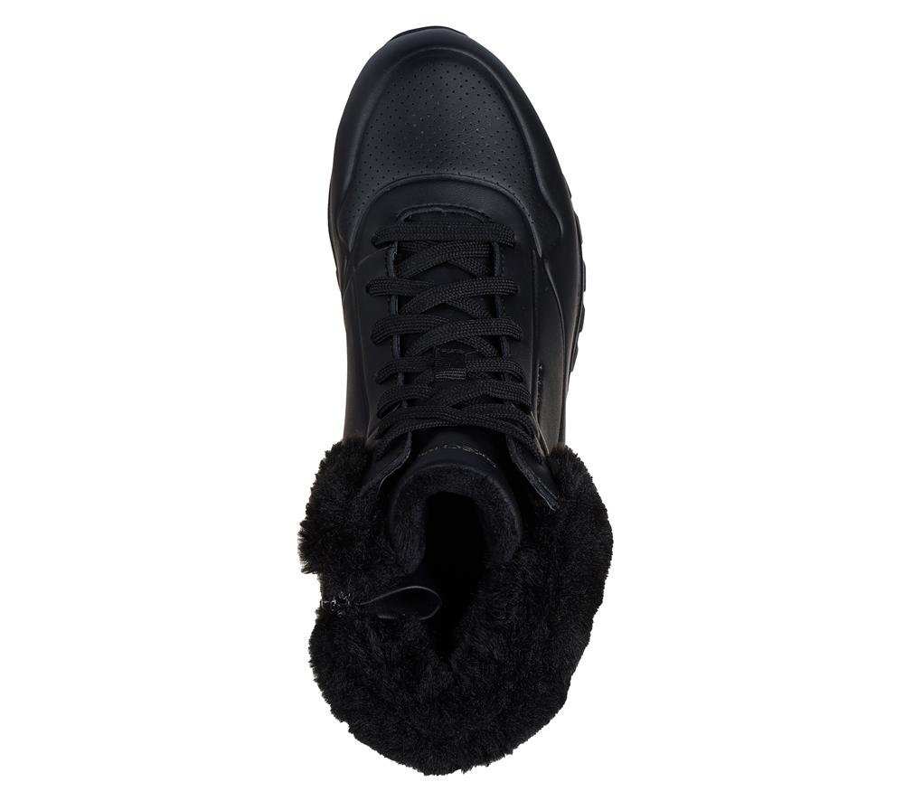 Women Skechers Uno Rugged - Fall Air 2 Boots Black  USA |  2053-XRDBK