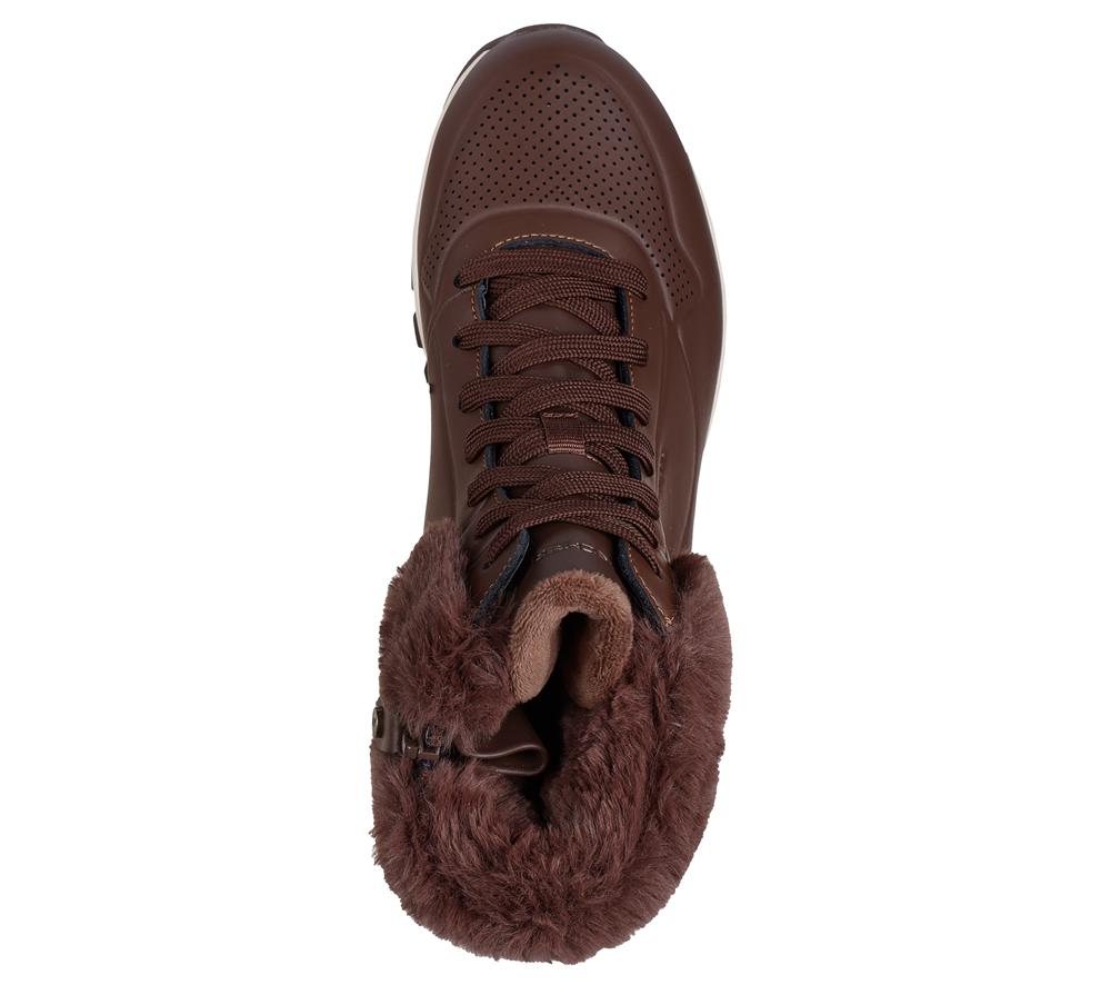 Women Skechers Uno Rugged - Fall Air 2 Lace Up Shoes Chocolate Brown  USA |  9721-MIESY