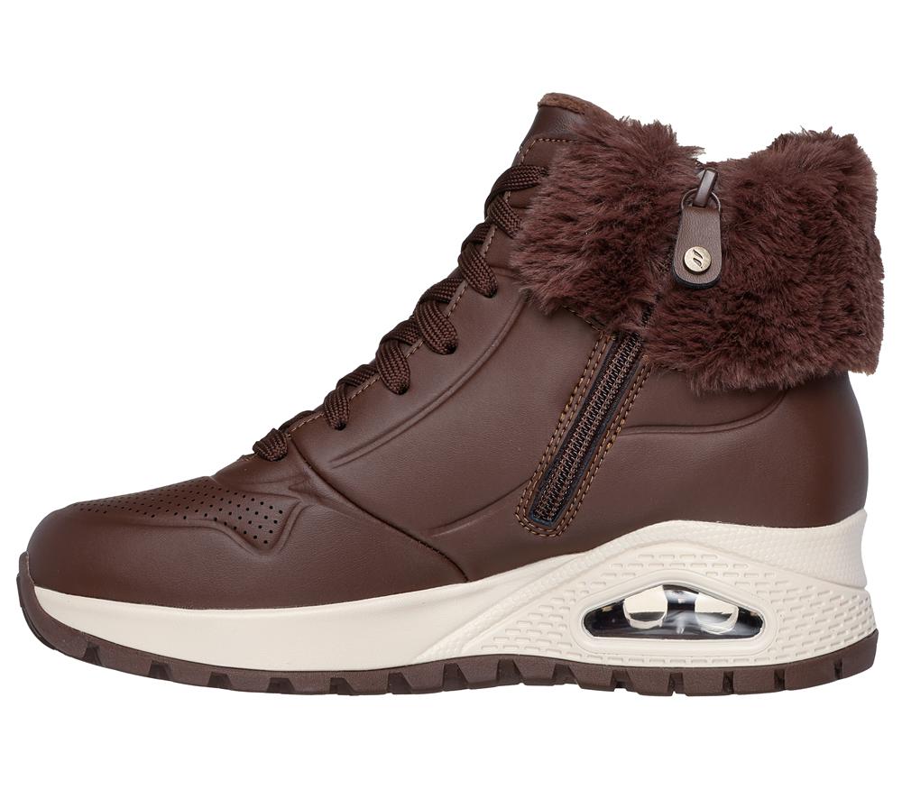 Women Skechers Uno Rugged - Fall Air 2 Lace Up Shoes Chocolate Brown  USA |  9721-MIESY