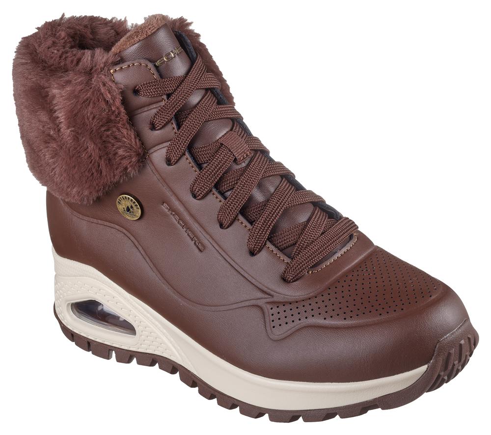 Women Skechers Uno Rugged - Fall Air 2 Lace Up Shoes Chocolate Brown  USA |  9721-MIESY