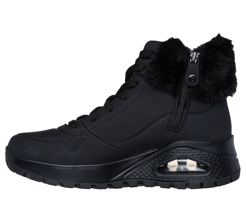 Women Skechers Uno Rugged - Fall Air Boots Black  USA |  9713-CBRES