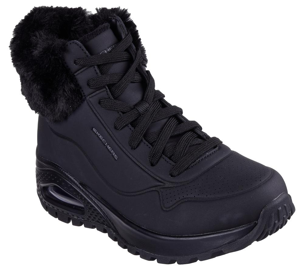 Women Skechers Uno Rugged - Fall Air Boots Black  USA |  9713-CBRES