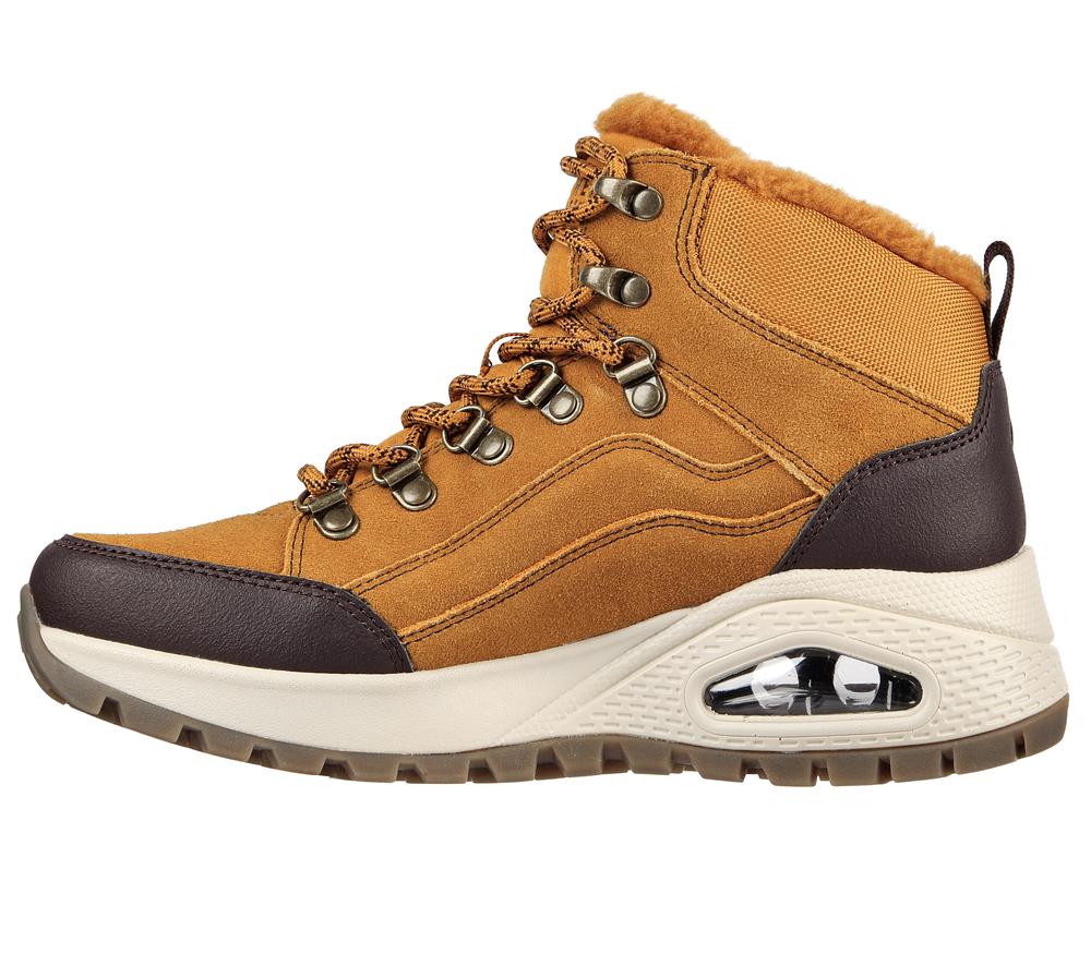 Women Skechers Uno Rugged - Winter Feels Wedges Wheat Brown  USA |  9602-SKJDI