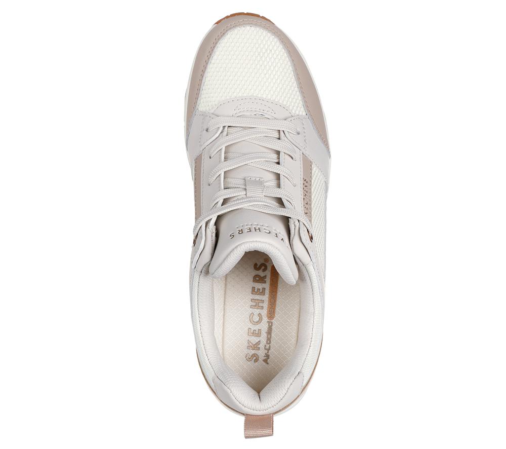 Women Skechers Uno Wedge - Everything Nice Lace Up Shoes Off White  USA |  9572-DSFPA