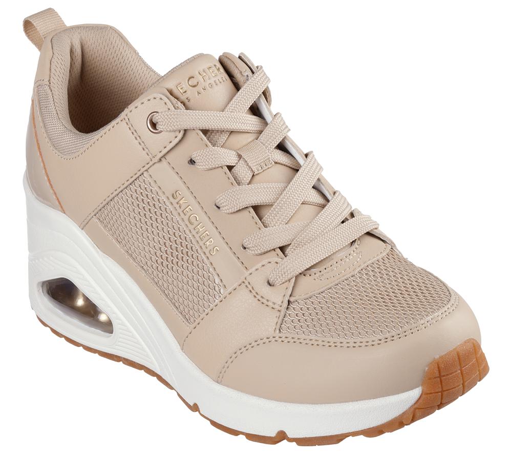 Women Skechers Uno Wedge - Everything Nice Wedges Natural White  USA |  1653-TGKBO