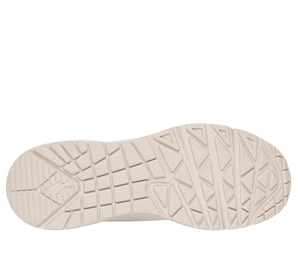 Women Skechers Uno Wedge - HI Steps Lace Up Shoes Off White  USA |  9503-EICYK